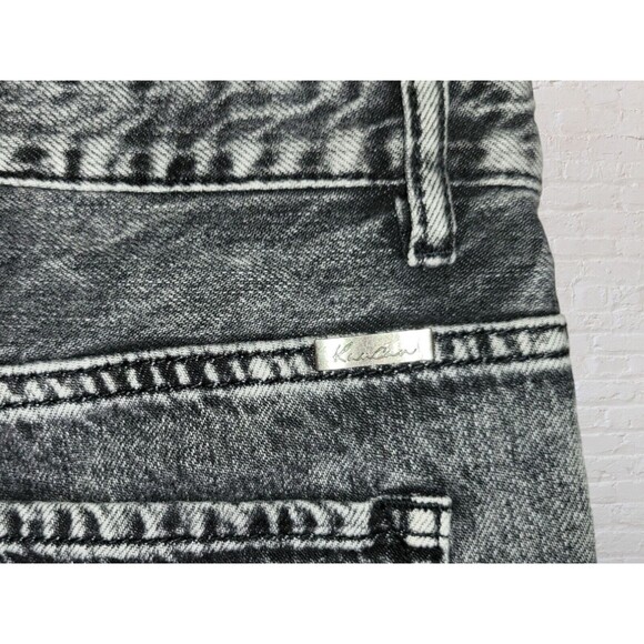 KanCan Mid Rise Straight Leg Jeans Size 5/26 Black Acid Wash Distressed Cropped - Picture 8 of 11